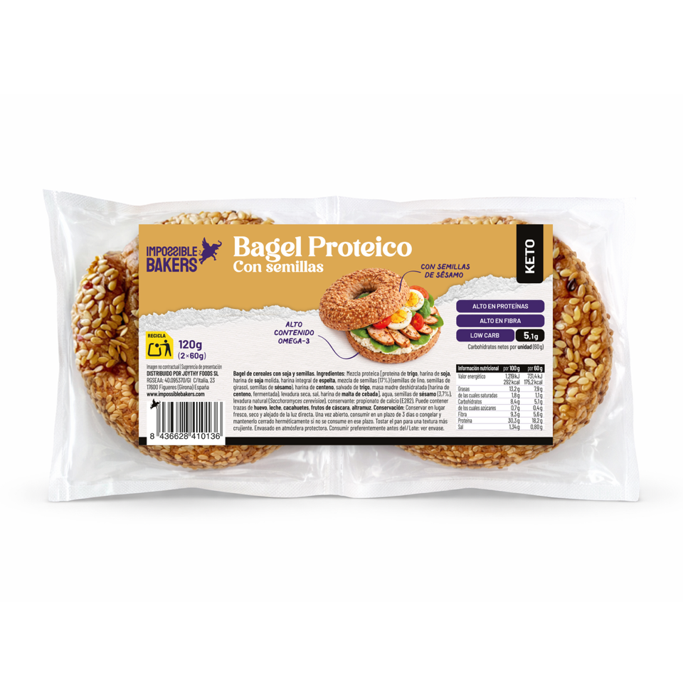 Bagel Proteico con semillas