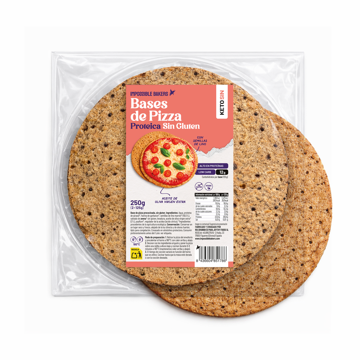 Bases de Pizza Proteica 2u