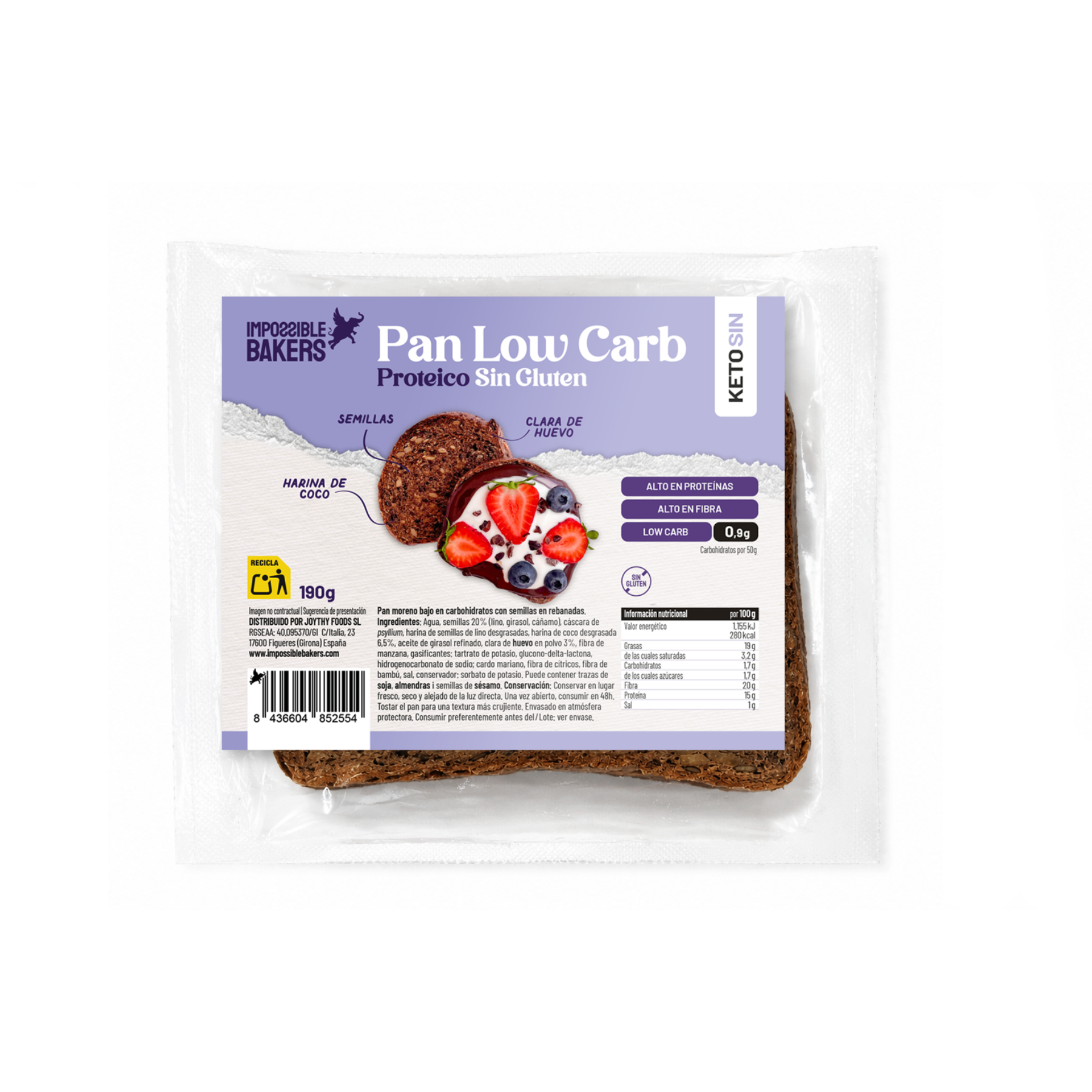 Pan Low Carb envasado