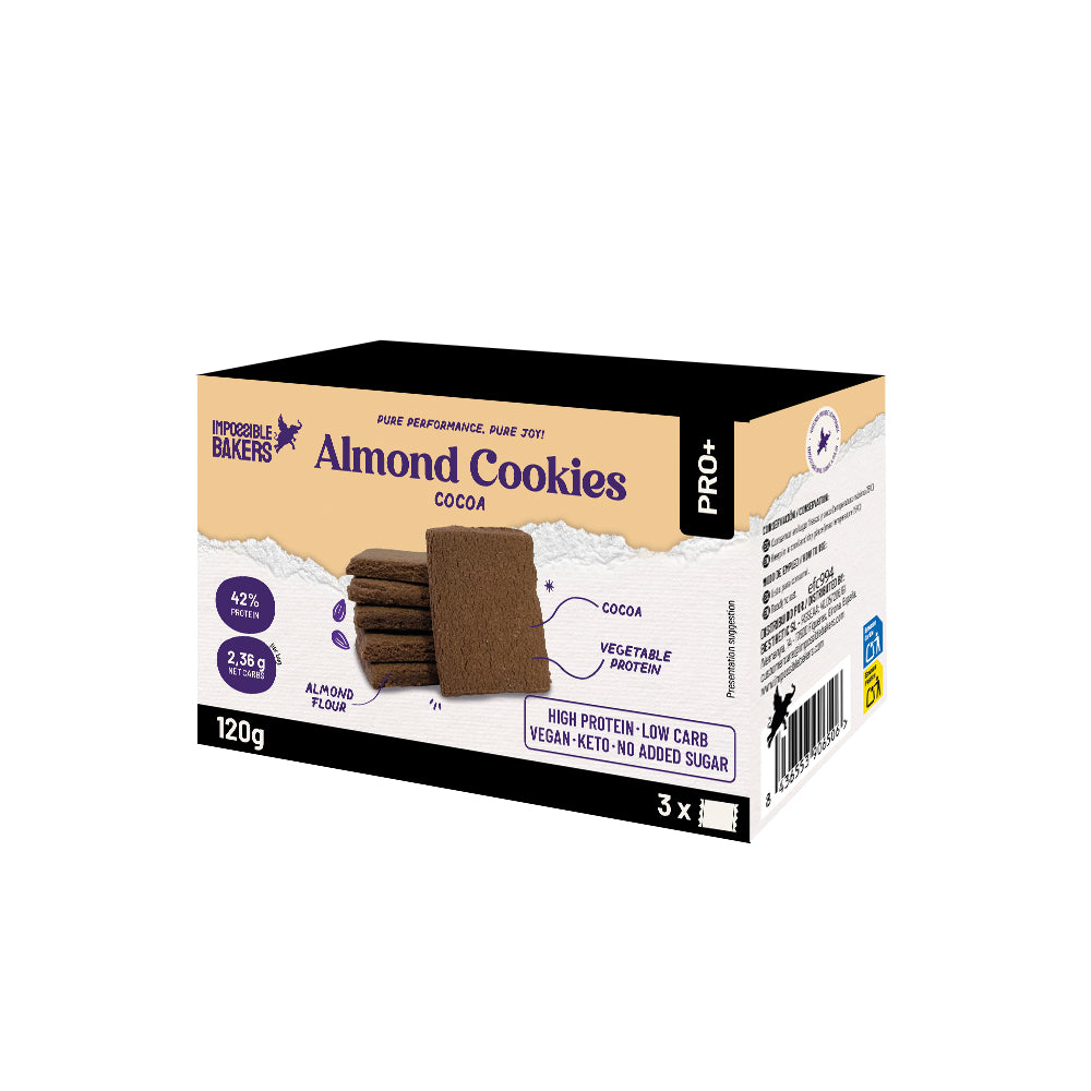 Galletas proteicas de harina de almendras y cacao sin azúcares añadidos