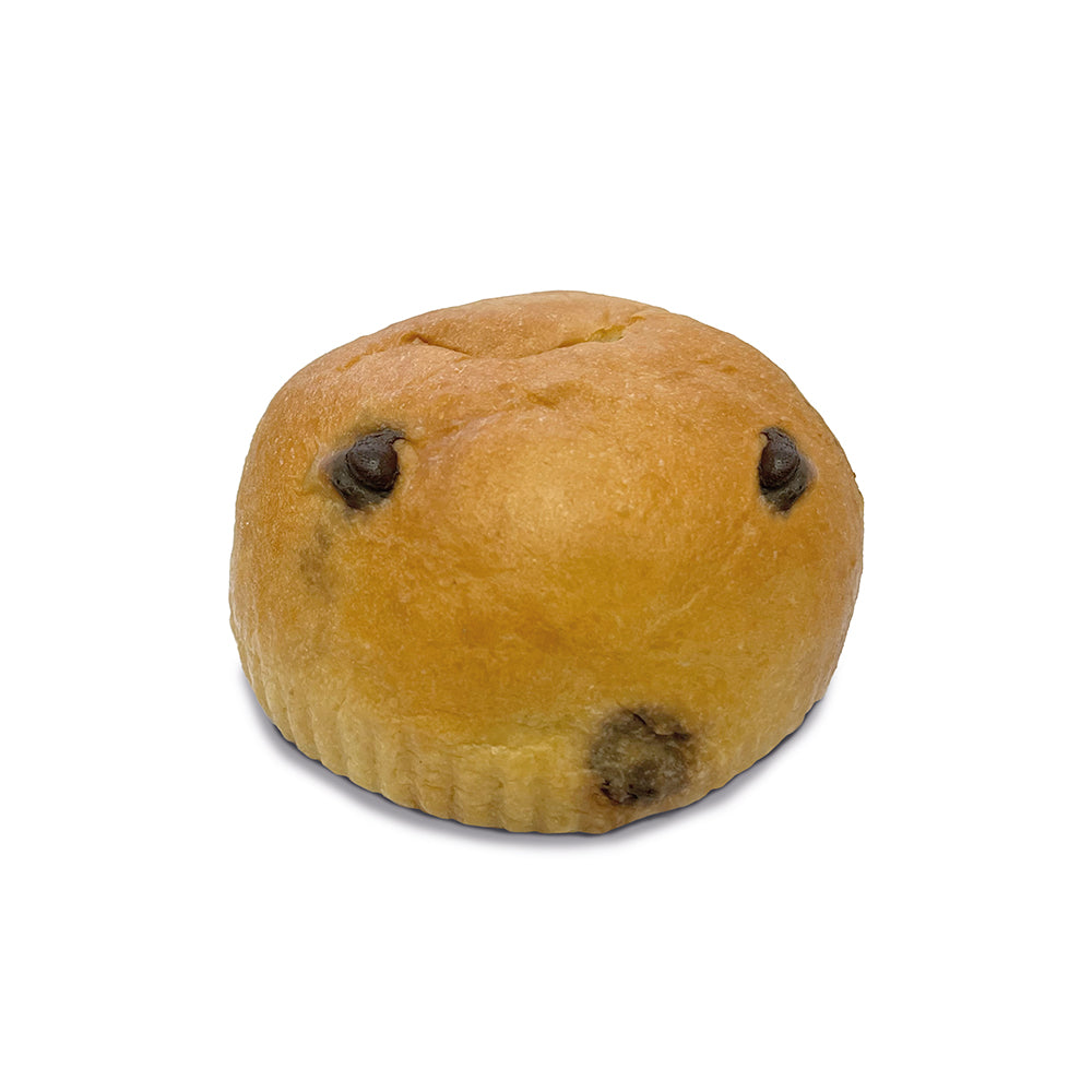 Bizcocho proteico al ron con pepitas de chocolate sin azúcares añadidos.