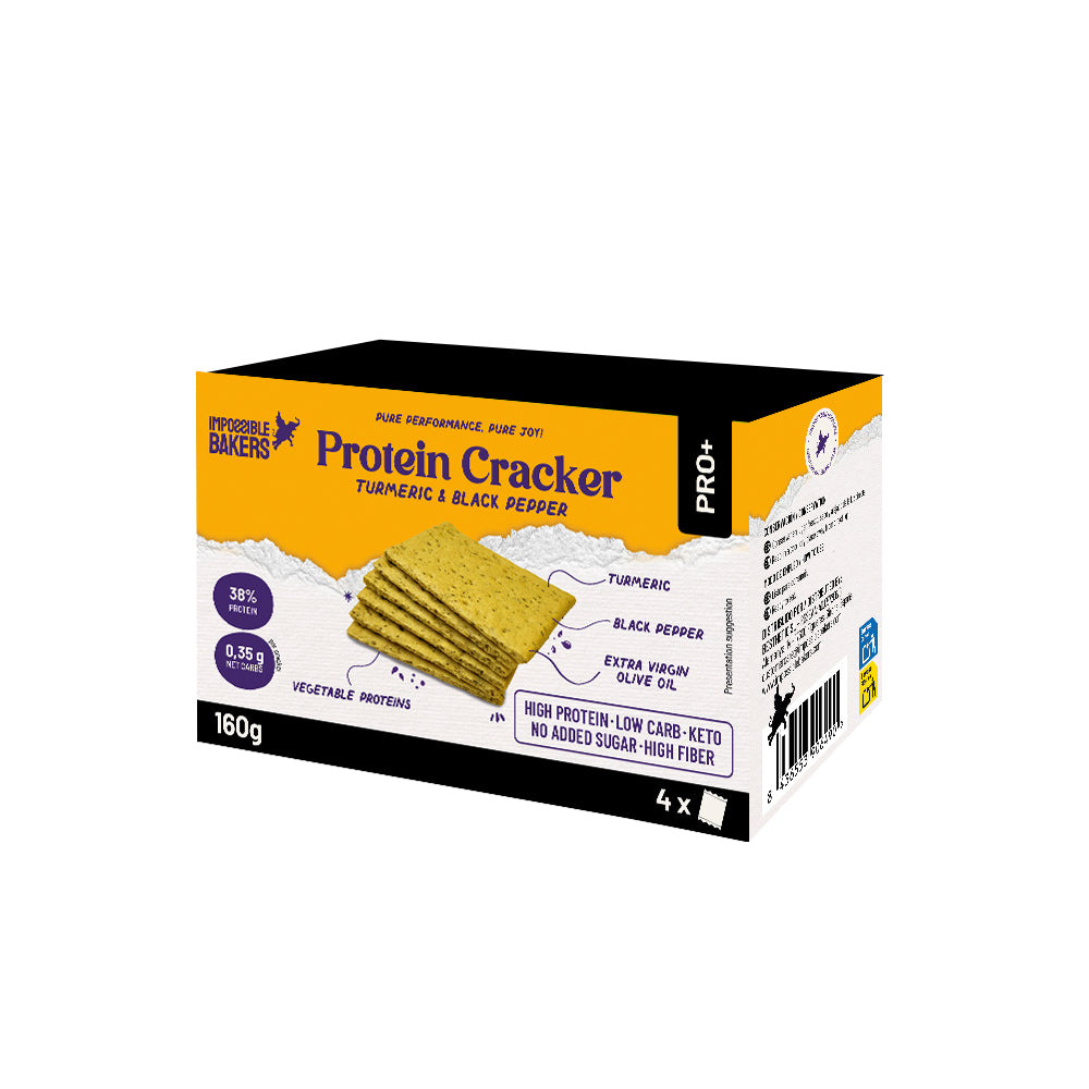 Crackers proteicos y sin azúcares añadidos de Cúrcuma y Pimienta Negra