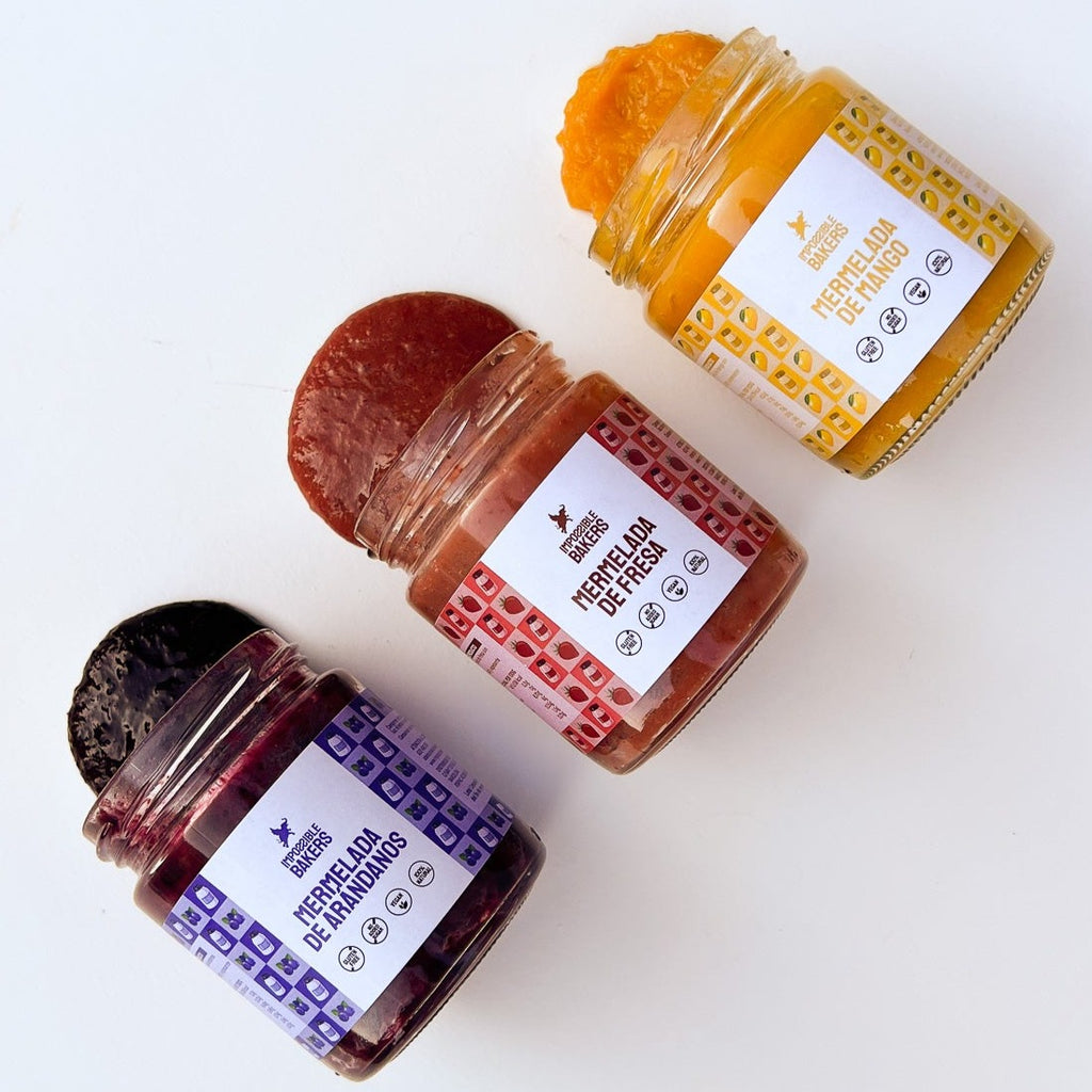 Mermelada_de_arándanos_mango_fresa_sin azúcar_ low carb_ vegano_keto